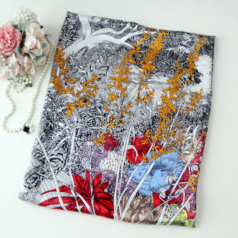 Travel Hair Accessories - 110CM Silk Scarf Luxury Hand Rolled