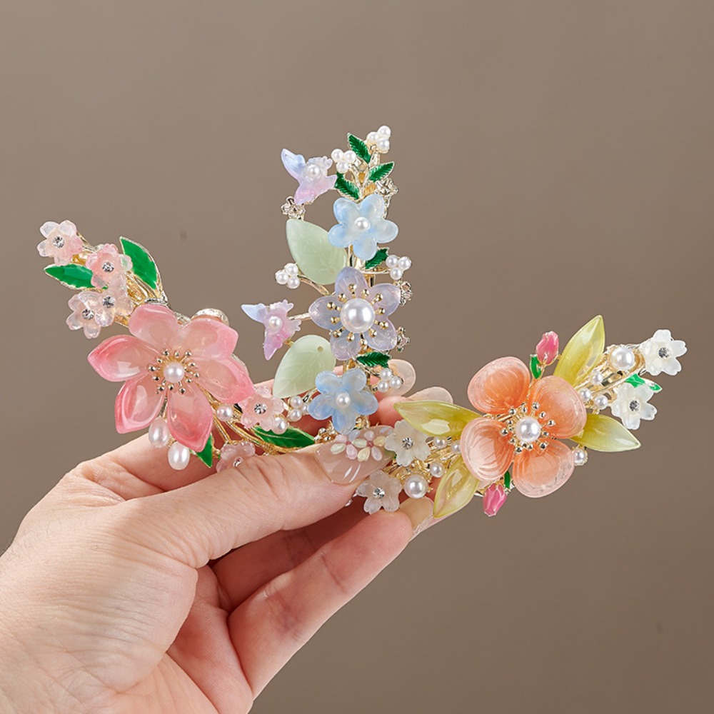 Travel Hair Accessories - Chinese Style Floral Pearl Spring Hair