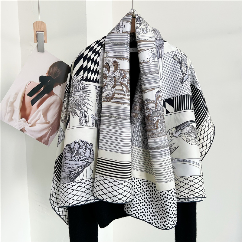 Travel Hair Accessories - Large Silk Scarfs Brands Designer Hand-rolled