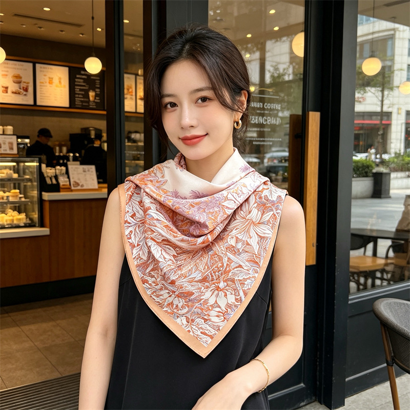 Travel Hair Accessories - Soft Silk Scarf Women Square Bandanas