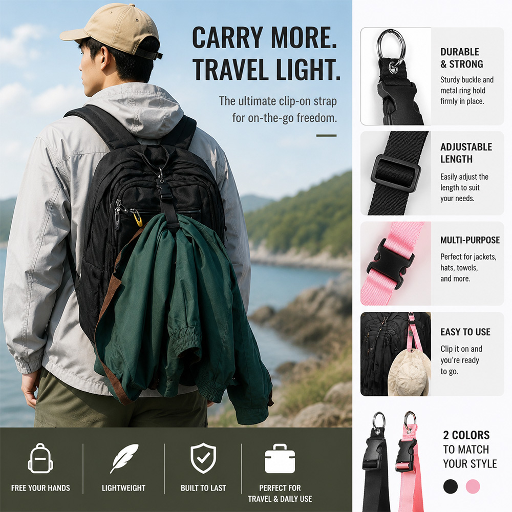 Travel Accessories Kit For Men - Portable Anti-Theft Luggage Strap Durable Outdoor
