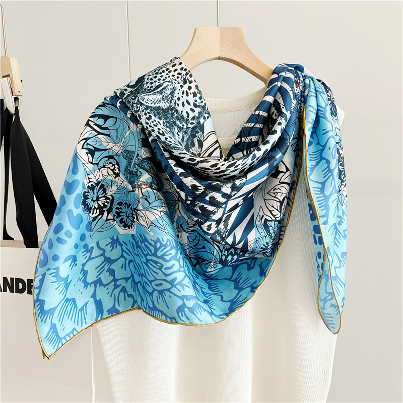 Lion Print Silk Scarf Luxury D - Travel Hair Accessories review and price
