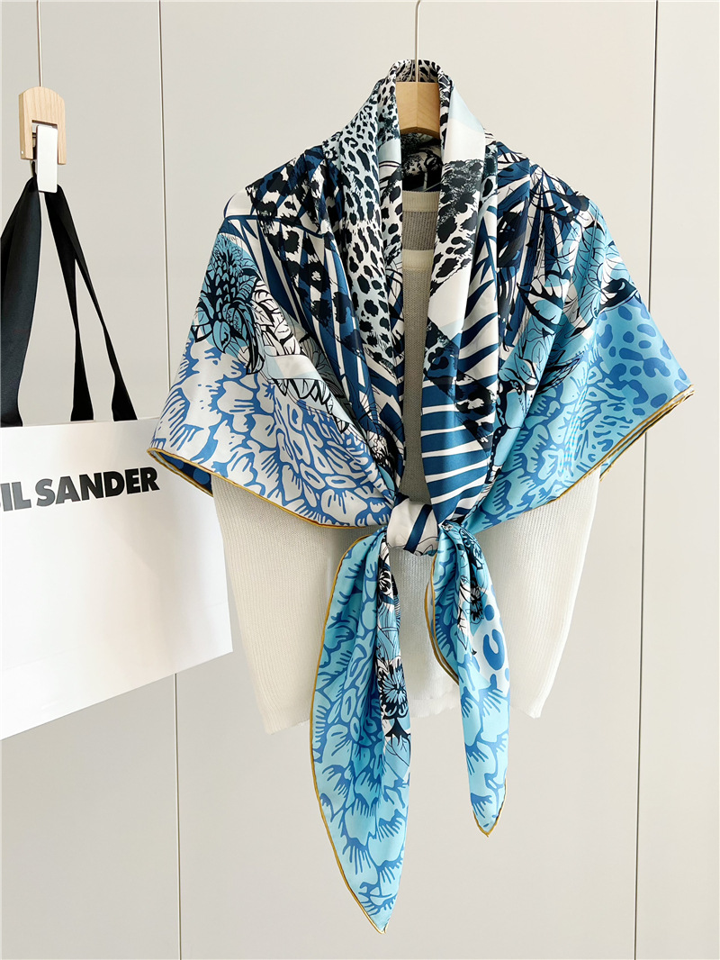 Lion Print Silk Scarf Luxury D - Travel Hair Accessories review and price