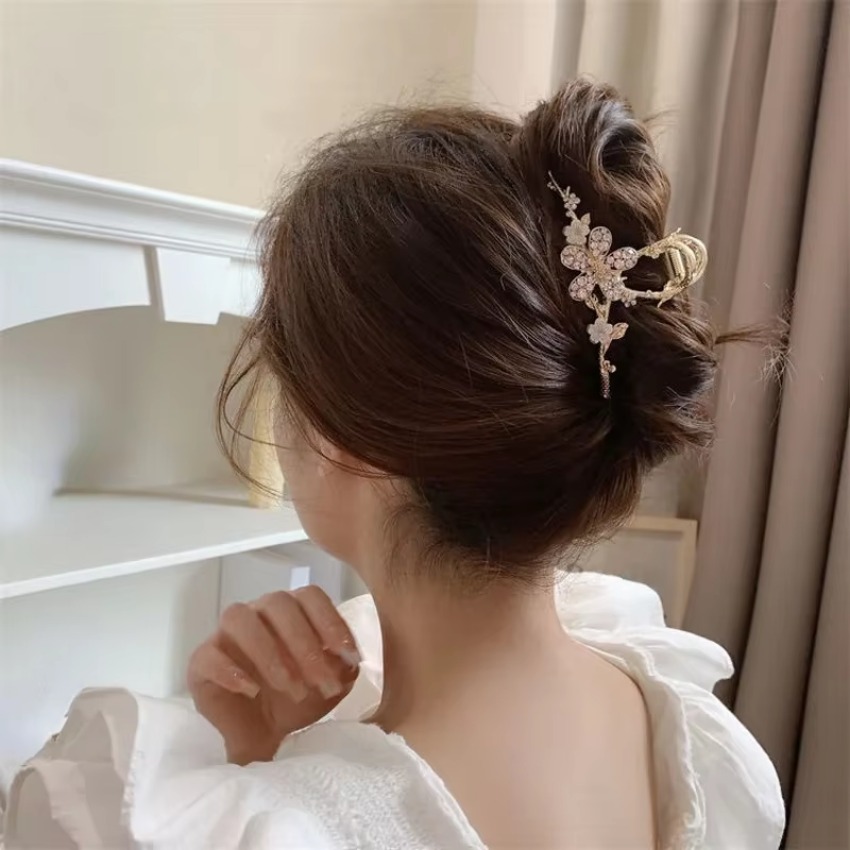 1 Pcs Metal Hair Claw Pearl Ha - Travel Accessories Girls review and price