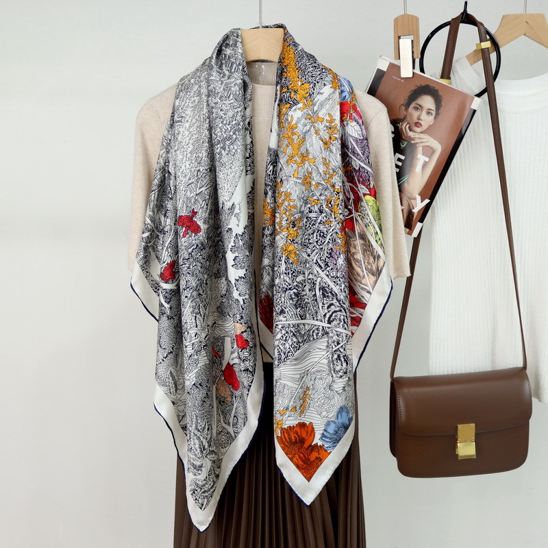 110CM Silk Scarf Luxury Hand R - Travel Hair Accessories review and price