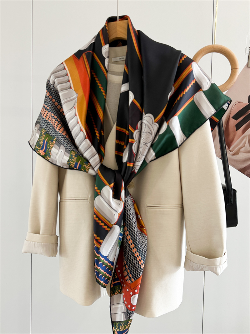 Saddle Print Silk Scarf Luxury - Travel Hair Accessories review and price