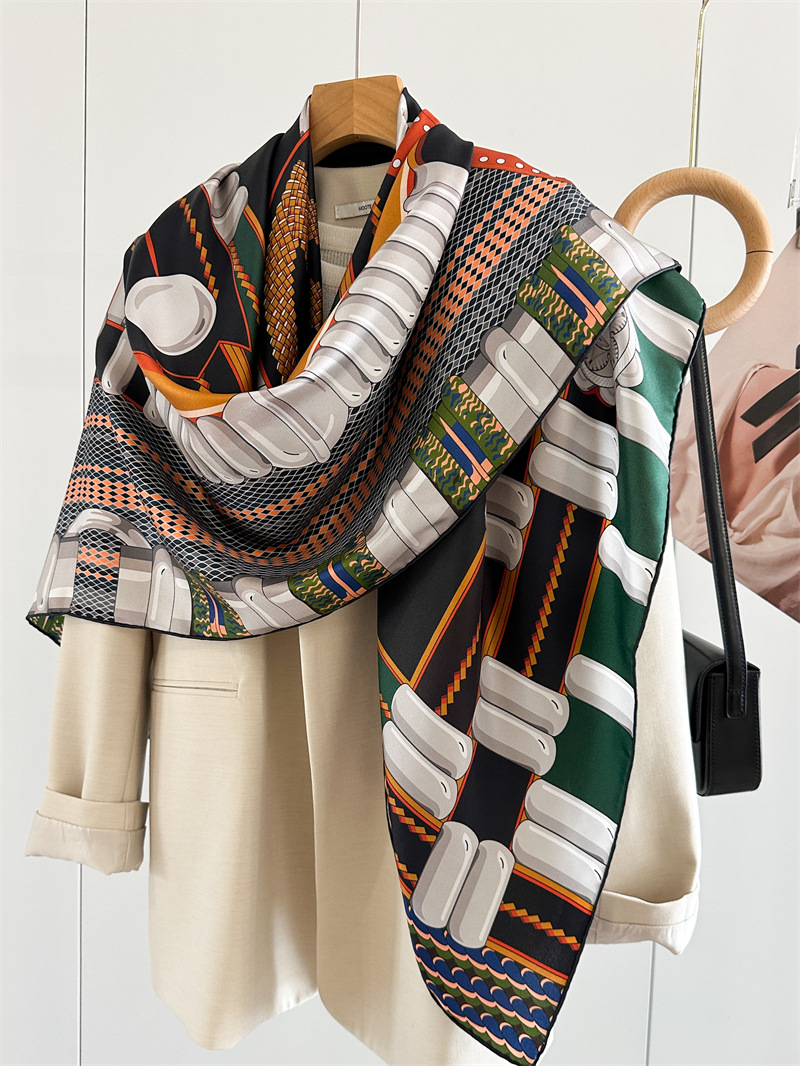 Saddle Print Silk Scarf Luxury - Travel Hair Accessories review and price