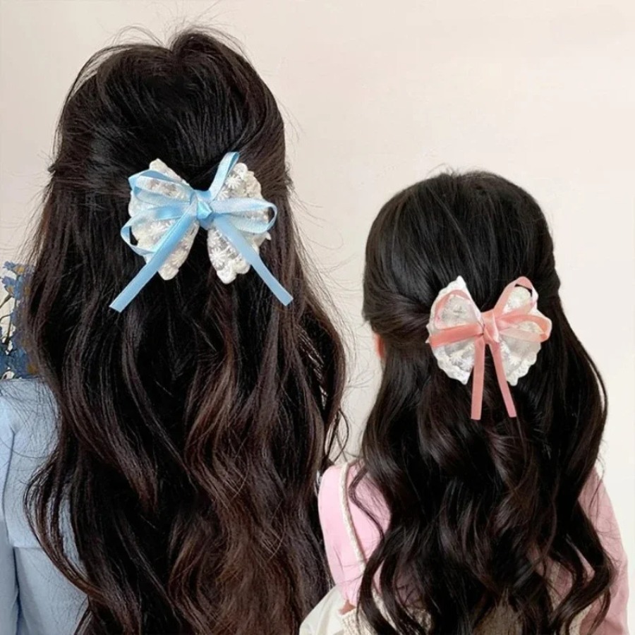 2pcs/set Cute Lace Bow Hair Cl - Travel Accessories In Bulk review and price