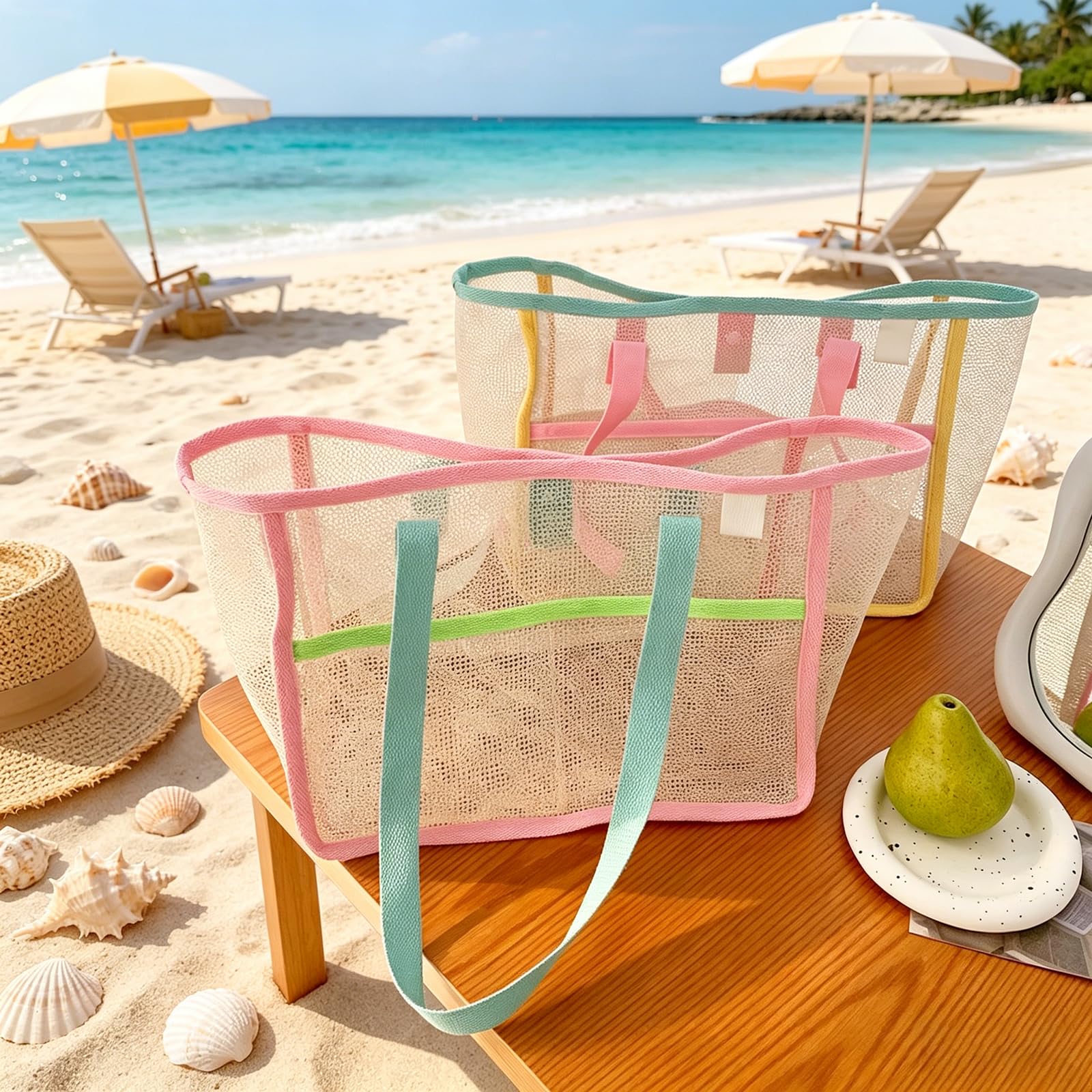 Beach Bags for Women Colorful  - Travel Accessories And Bags review and price
