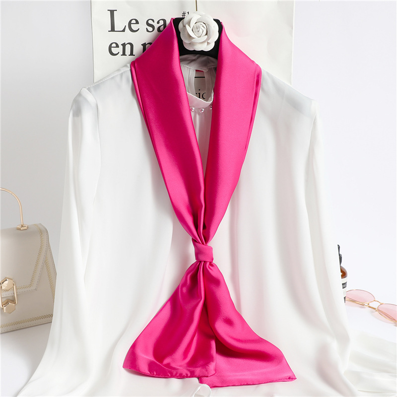 Red Solid Color Long Silk Scar - Travel Hair Accessories review and price